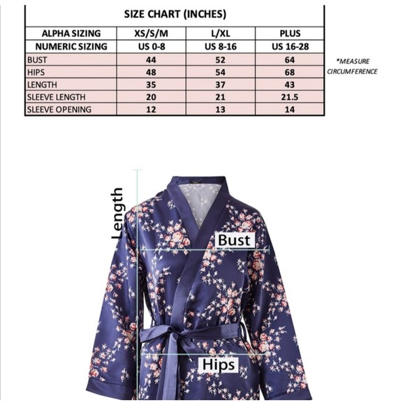 Morgan Lane XFabFitFun Allie RobeNavy Blue Floral S/M - Picture 8 of 9